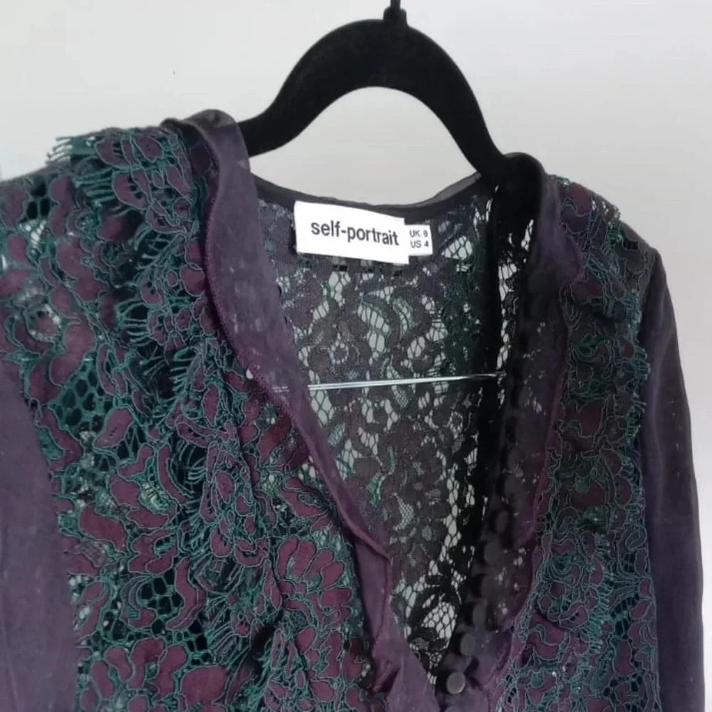 Self  Portrait Lace and chiffon blouse - Picture 2 of 8
